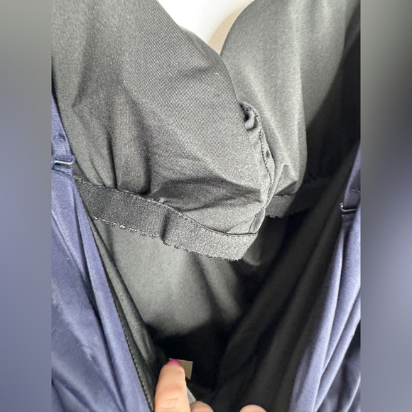 J Crew NWT Plus Size 24 Ruched sweetheart one-piece Swimsuit Navy Blue Padded - Picture 9 of 10